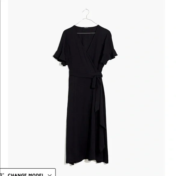 Madewell Ruffle Sleeve Wrap Dress - Picture 4 of 5